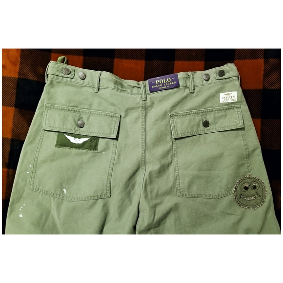 CUSTOMIZED POLO RALPH LAUREN DISTRESSED/REPAIRED MILITARY PANTS- 36"x30" - Picture 11 of 13